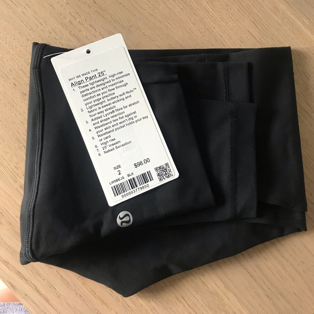 BNWT size 2 Lululemon Align 25” Leggings